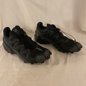 Salomon Speed Cross 5 Triple Black Trail Running Shoes Sneakers Men's Size 8.5
